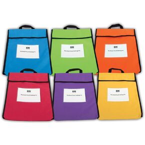 أكياس كتاب تعليمي EAI 15 "× 12": ألوان متنوعة - مجموعة من 6