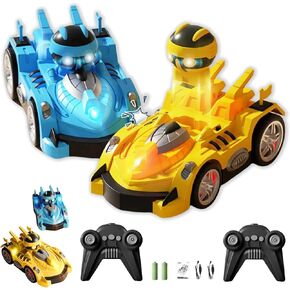 سيارات مصد التحكم عن بُعد للأطفال معركة RC RC Pumper Car للبنين والبنات من 4 إلى 8 سنوات ، قم بإخراج لعبة لعبة سيارات للطفل RC من طابقين لاعبين مع شخصيات كاتبابيت ظهرت