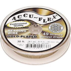 Accuflex Accuflex السلك الديكور 24 كيلو بايت الذهب 49strand .014 بوصة 0.36 مم ضياء. 30 قدم