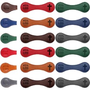 24 PCS مرجعية مغناطيسية مسيحية للرجال رجل الإله المرجعية الجلدية ، علامات الكتاب الدينية علامات كتاب الكتاب المقدس لكست الكنيسة هدية عيد الأب