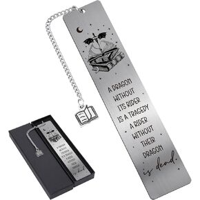 Fantasy Fourth Wing Wing Markmark - Cool Dragon Metal Stowarks Reading Men Gifts Funny Adventure Novel Novel Maners Page Makers for Boys Reader Book Book Lovers Excessories عيد ميلاد المدرسة