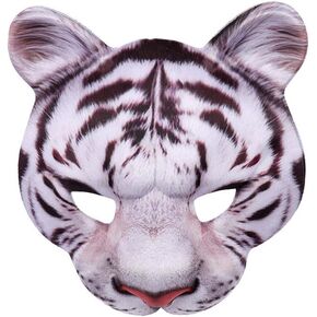 1pcs Halloween Tiger Half Face Mask Tiger Animal Mask for Easter Halloween Christmas Masquerade Party Costume Cosplay Props