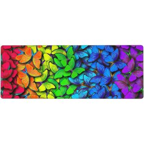 Watercolor Pink Marble Style Large Mouse Pad for Women Girls Desk, 31.5"x11.8" Beautiful Purple Violet Cyan Blue Desk Mat Extended Gaming Mousepad Computer Keyboard Laptop Pad for Office Home Decor