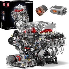 طقم طراز محرك Mold King King V8 الذي يعمل - لبنات بناء هندسية MOC مع البطارية والمحرك - ألعاب جذعية للأطفال والبالغين ، 2718 جهاز كمبيوتر