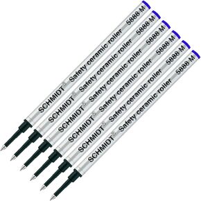 Schmidt 5888 M Safety Ceramic Rollerball Metill -swill - Blue (Medium Tip 0.7mm) - Pack of 6