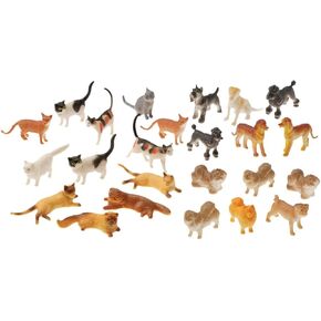 Nikki's Knick Knacks 24 Plastic Cat and Dog Figure Toys