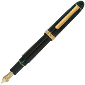 Platinum Fountain Pen #3776 Century Fine Point Laurel Green PNB-15000-41-F مع ملصق Love Kanji