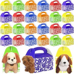 24 Pcs Adopt a Puppy Party Favors Boxes Foldable Kraft for Adopt a Pet Party Treat Candy Boxes Dog Birthday Favors Stuff Wedding Decorations