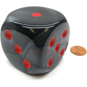 يموت الأسود المخملي مع نقاط حمراء D6 50mm (1.97in) حزمة من 1 chessex