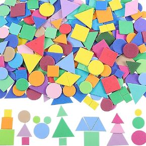 GSHLLO 1000 Pcs Geometric Shape Stickers Small Foam Shape Stickers Self Adhesive Foam Stickers Craft Foam Sticker Shapes Foam Art Classroom Stickers
