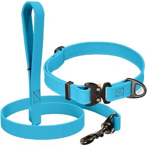 Biothane Bundle: 6 Ft Dog Leash and 3/4' Dog Collar with Cobra Buckle and QR Dog Tag ID