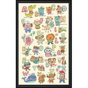 Design Works Crafts ABC Cute Animals, 12 X 20 Counted Cross Stitch Kit, Multicolour