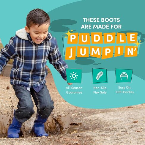 Lone Cone Elementary Collection - Premium Natural Rubber Rain Boots with Matte Finish for Toddlers and Kids, Ribbon Blue, Little Kid 11 in Kuwait