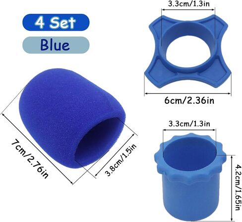 4 Set Orange Wireless Handheld Microphone Protection Kit - Shakeproof Anti-Rolling Silicone Ring, Bottom Rod Sleeve Holder, Windscreen Foam Cover for KTV Mic Device in Saudi Arabia