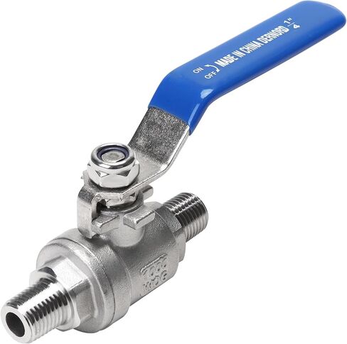 Dernord Full Port Ball Valve 1 inch - ذكر × من الفولاذ المقاوم للصدأ 304 من أجل الماء والزيت والغاز ، 1000 wog (1 بوصة NPT) in Kuwait
