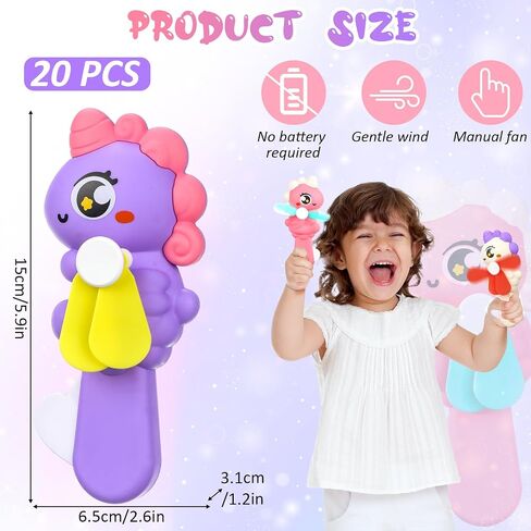 20 Pcs Mini Handheld Portable Fan Bulk Summer Party Favors for Kids Cute Manual Press Small Toys Fans for Boys Girls Outdoor Travel Camping Pool Cooling Gifts(Dinosaur) in Saudi Arabia