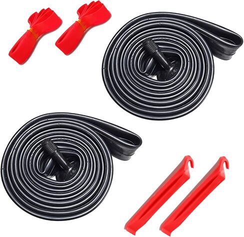 700C Tube Bike Inner Tube 700X18-25C, Bike Tube 700X18C/19C/20C/21C/22C/23C/25Cwith Rim Strips & Tire Levers- Schrader Valve 48MM - 2 Pack in Saudi Arabia