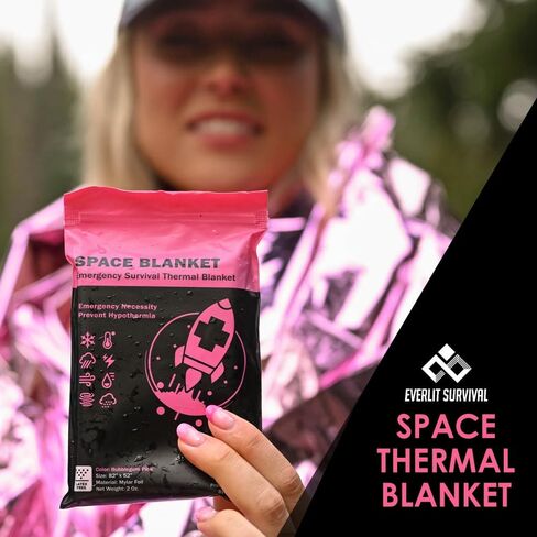 EVERLIT Survival Emergency Mylar Thermal Blanket, Foil Space Blanket Designed for NASA, Body Warmer Blanket for Outdoor, First Aid, Camping Gear, Hiking Travel (4 Pack, Forest Green) in Kuwait