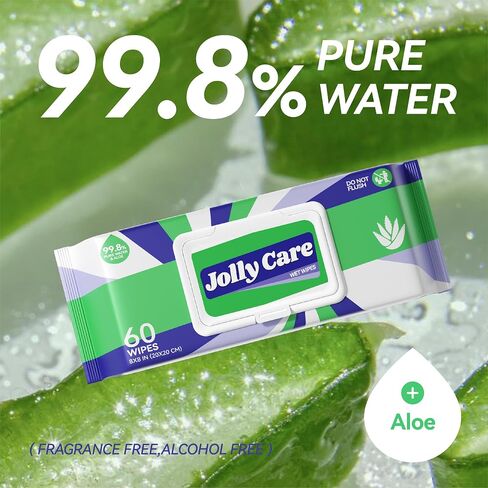 Wet Wipes for Adults, Cleansing Multi-Tasking Wipes, Disposable Unscented 99% EDI Pure Water Wipes for Sensitive Skin, 4 Flip-Top Packs (240 Wipes Total) in Saudi Arabia
