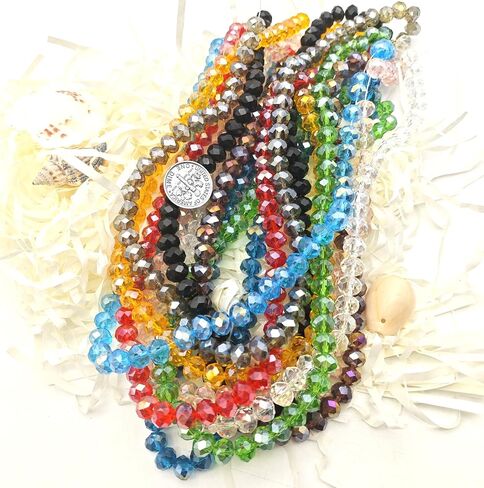Catotrem 6mm Glass Beads Faceted Glass Bead Colorful Crystal Loose Beads for Jewelry Making DIY（800） in Saudi Arabia