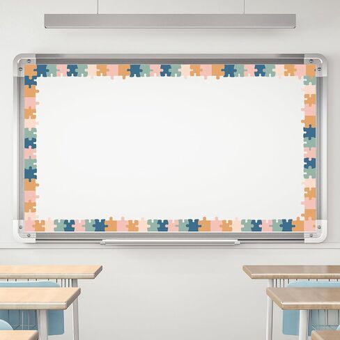 Whaline 32.8ft Puzzle Bulletin Board Border Colorful Puzzle Die-Cut Rolled Border Trim for Classroom Office Chalkboard Decoration in Saudi Arabia