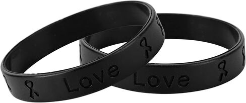 Black Ribbon Awareness Silicone Wholesale Pack Bracelets – Black Ribbon Awareness Wristbands for Skin Cancer, Melanoma, Sleep Disorders and Sleep Apnea - Perfect for Support Groups and Fundraisers in Saudi Arabia