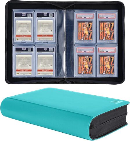 Graded Card Binder,Holds 40 Graded Cards,4 Pocket Slab Binder For PSA,Premium Graded Card Holder with Sleeves Black in Saudi Arabia