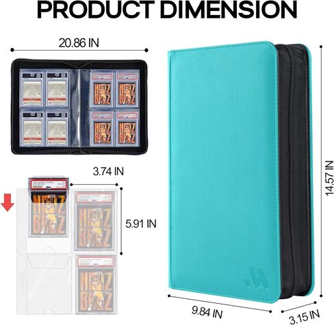 Graded Card Binder,Holds 40 Graded Cards,4 Pocket Slab Binder For PSA,Premium Graded Card Holder with Sleeves Black in Saudi Arabia
