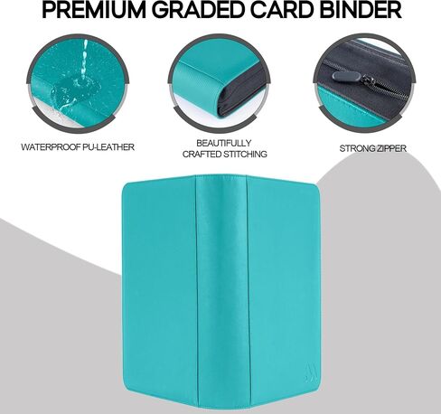 Graded Card Binder,Holds 40 Graded Cards,4 Pocket Slab Binder For PSA,Premium Graded Card Holder with Sleeves Black in Saudi Arabia