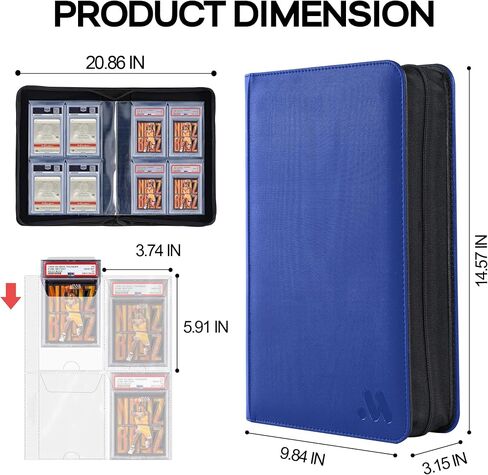 Graded Card Binder,Holds 40 Graded Cards,4 Pocket Slab Binder For PSA,Premium Graded Card Holder with Sleeves Black in Saudi Arabia