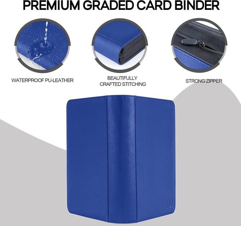 Graded Card Binder,Holds 40 Graded Cards,4 Pocket Slab Binder For PSA,Premium Graded Card Holder with Sleeves Black in Saudi Arabia