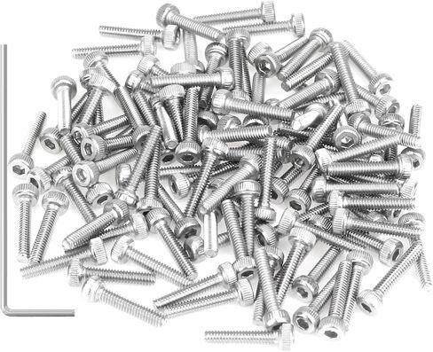 105 Pieces M2.5 x 16mm Machine Screws, Thread Pitch 0.45mm, Sutemribor M2.5 Phillips Pan Head Machine Screws, 304 Stainless Steel, Fully Threaded, Silver in Saudi Arabia