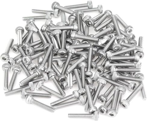 105 Pieces M2.5 x 16mm Machine Screws, Thread Pitch 0.45mm, Sutemribor M2.5 Phillips Pan Head Machine Screws, 304 Stainless Steel, Fully Threaded, Silver in Saudi Arabia