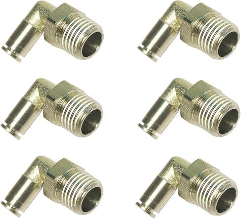 15 Pcs Push to Connect Fittings 1/4 Inch Tube OD x 1/4 Inch NPT Pneumatic Male Thread Straight Elbow Combination Push Quick Release Connectors Connect Air Line Fittings Plumbing Fittings in Saudi Arabia