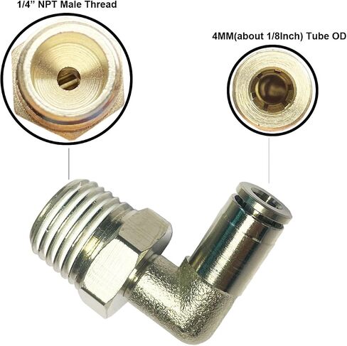 15 Pcs Push to Connect Fittings 1/4 Inch Tube OD x 1/4 Inch NPT Pneumatic Male Thread Straight Elbow Combination Push Quick Release Connectors Connect Air Line Fittings Plumbing Fittings in Saudi Arabia