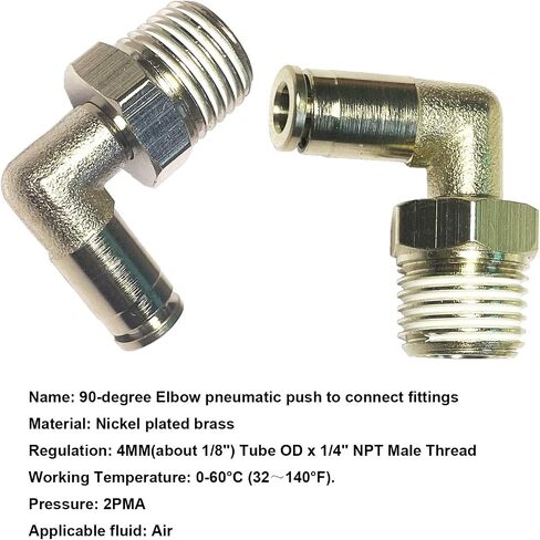 15 Pcs Push to Connect Fittings 1/4 Inch Tube OD x 1/4 Inch NPT Pneumatic Male Thread Straight Elbow Combination Push Quick Release Connectors Connect Air Line Fittings Plumbing Fittings in Saudi Arabia