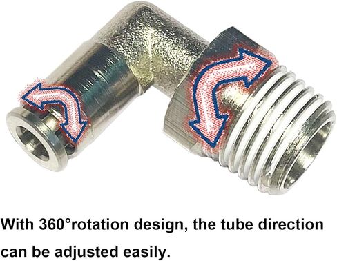 15 Pcs Push to Connect Fittings 1/4 Inch Tube OD x 1/4 Inch NPT Pneumatic Male Thread Straight Elbow Combination Push Quick Release Connectors Connect Air Line Fittings Plumbing Fittings in Saudi Arabia