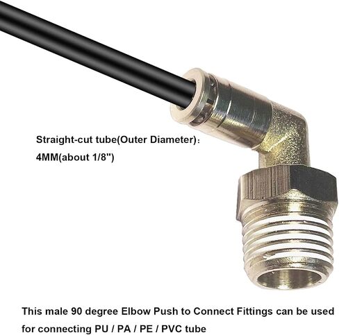 15 Pcs Push to Connect Fittings 1/4 Inch Tube OD x 1/4 Inch NPT Pneumatic Male Thread Straight Elbow Combination Push Quick Release Connectors Connect Air Line Fittings Plumbing Fittings in Saudi Arabia