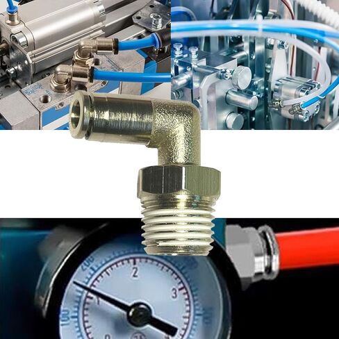 15 Pcs Push to Connect Fittings 1/4 Inch Tube OD x 1/4 Inch NPT Pneumatic Male Thread Straight Elbow Combination Push Quick Release Connectors Connect Air Line Fittings Plumbing Fittings in Saudi Arabia
