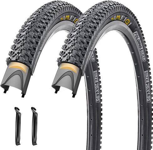 26 X 1.95 Inch Folding Bike Tires with 3mm Anti Puncture Proof Protection for Mountain Bicycles in Kuwait