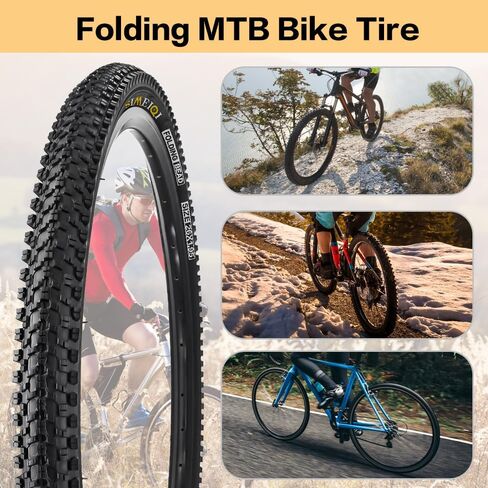 26 X 1.95 Inch Folding Bike Tires with 3mm Anti Puncture Proof Protection for Mountain Bicycles in Kuwait
