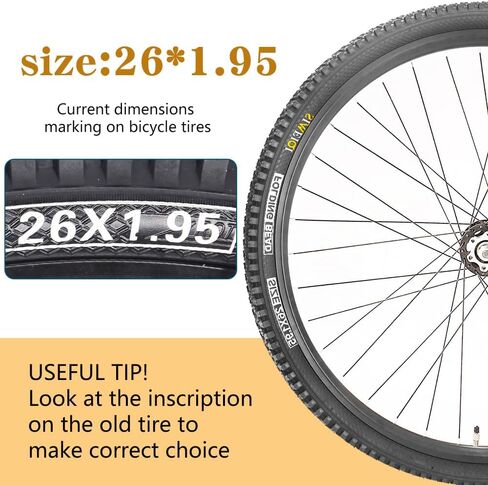 26 X 1.95 Inch Folding Bike Tires with 3mm Anti Puncture Proof Protection for Mountain Bicycles in Kuwait