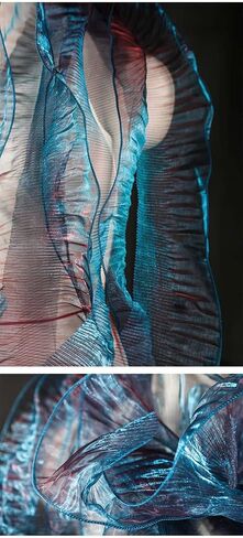 XZJMY 8 Yards Ruffle Trim Tulle Fabric,Pleated Lace Fabric Trim,Organza Ruffled Fabric 4.72 Inch Width for Dress Collars Sleeves Decoration Throw Pillow Decor DIY Sewing (Ice Purple), XZJMY-001 in Saudi Arabia