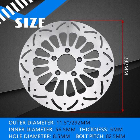 11.5" Rear Brake Rotor Disc Upgrade Fit for Harley Davidson Touring Sportster Softail Dyna Early Super Glide 1984-2017, 420 Stainless Steel Motorcycle Brake Rotor in Kuwait
