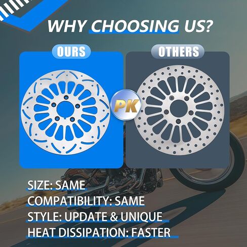 11.5" Rear Brake Rotor Disc Upgrade Fit for Harley Davidson Touring Sportster Softail Dyna Early Super Glide 1984-2017, 420 Stainless Steel Motorcycle Brake Rotor in Kuwait