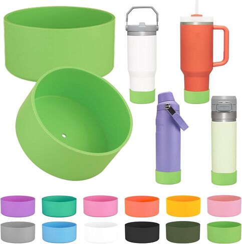 2Pcs Silicone Boot Sleeve for Stanley IceFlow Fast Flow Water Bottle 24oz,Silicone Boot Bumper for Stanley Quencher 40oz,for IceFlow 20oz 30oz,for Quick Flip GO 24oz Bottle（Thickened） in Kuwait