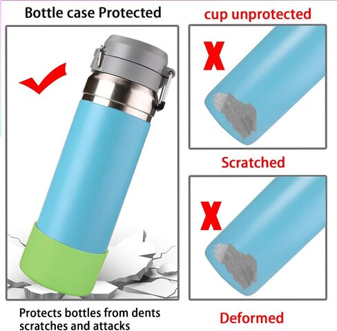 2Pcs Silicone Boot Sleeve for Stanley IceFlow Fast Flow Water Bottle 24oz,Silicone Boot Bumper for Stanley Quencher 40oz,for IceFlow 20oz 30oz,for Quick Flip GO 24oz Bottle（Thickened） in Kuwait