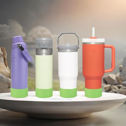 2Pcs Silicone Boot Sleeve for Stanley IceFlow Fast Flow Water Bottle 24oz,Silicone Boot Bumper for Stanley Quencher 40oz,for IceFlow 20oz 30oz,for Quick Flip GO 24oz Bottle（Thickened） in Kuwait
