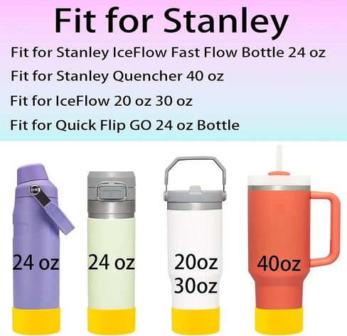 2Pcs Silicone Boot Sleeve for Stanley IceFlow Fast Flow Water Bottle 24oz,Silicone Boot Bumper for Stanley Quencher 40oz,for IceFlow 20oz 30oz,for Quick Flip GO 24oz Bottle（Thickened） in Kuwait
