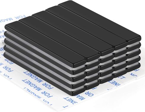 TRYMAG 4 Pack Black Heavy Duty Neodymium Magnets with Adhesive Backing, Super Strong Magnets Bar, Powerful Rare Earth Magnets Neodymium Magnets Bars for Crafts, Kitchen, Science, Office-40x10x5mm in Saudi Arabia